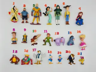 Disney figurer sælges til 20,- pr. stk.