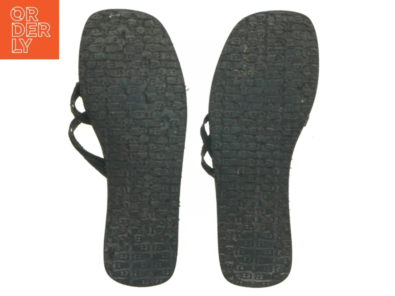 Billede 2 - Sort flip-flops med fletremme (str. længde 25 cm)