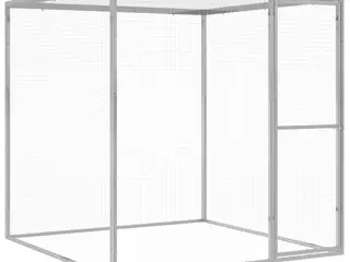 Kattebur 1,5 × 1,5 × 1,5 m - galvaniseret stål, sølvfarvet