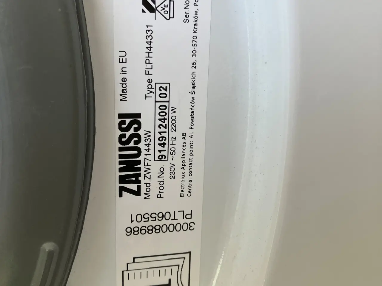 Billede 2 - Zanussi vaskemaskine ZWF71443W