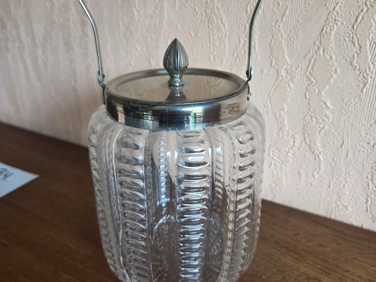 Billede 1 - Glas isspand med metal låg og hank