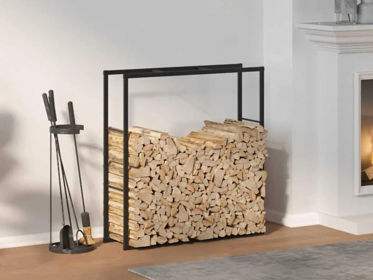 Billede 3 - Brændestativ i stål 110 x 30 x 116 cm - sort
