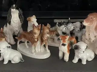 19 stk. porcelænshunde