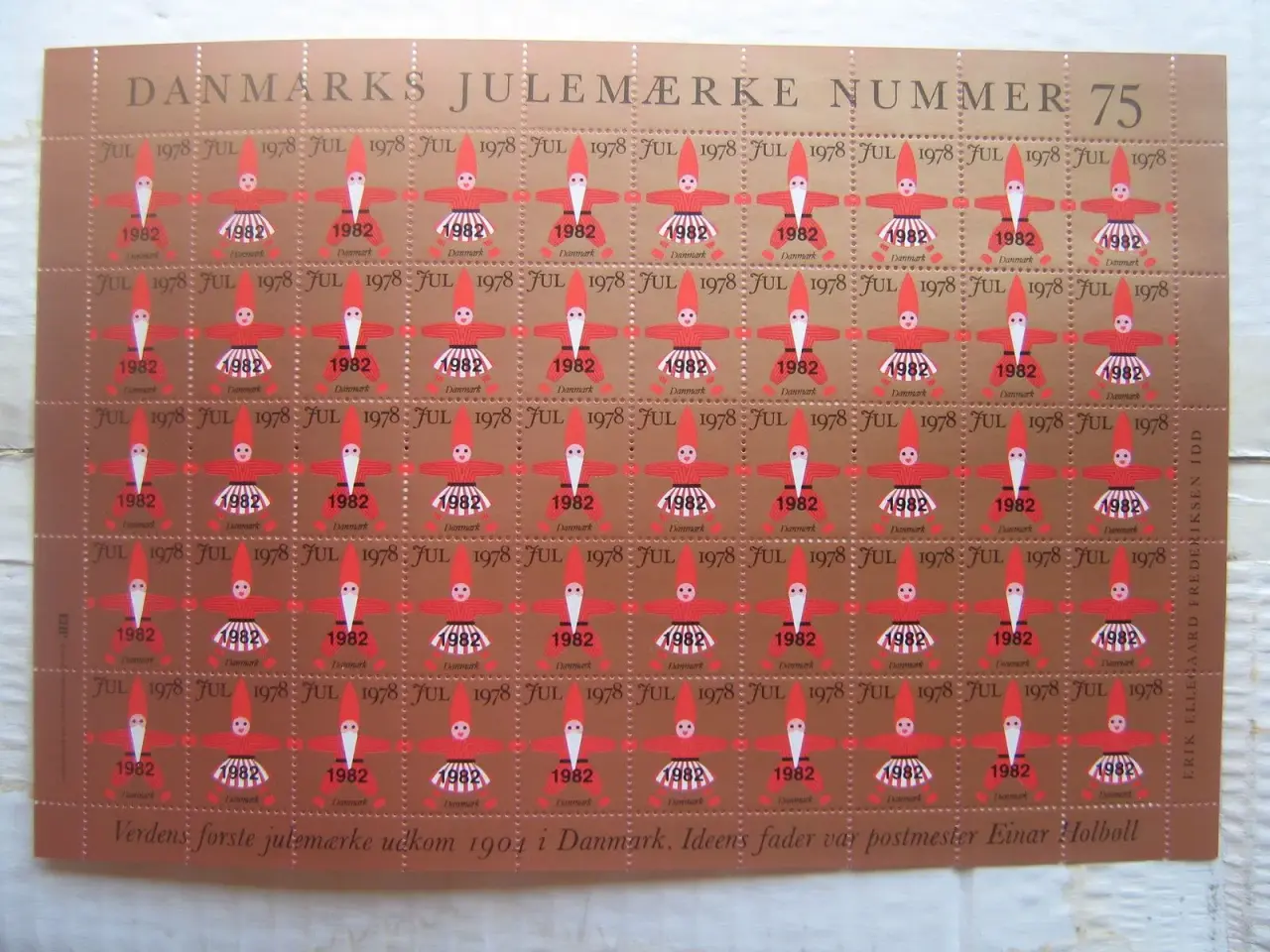 Billede 1 - julemærke helark provisorie 82 på 78