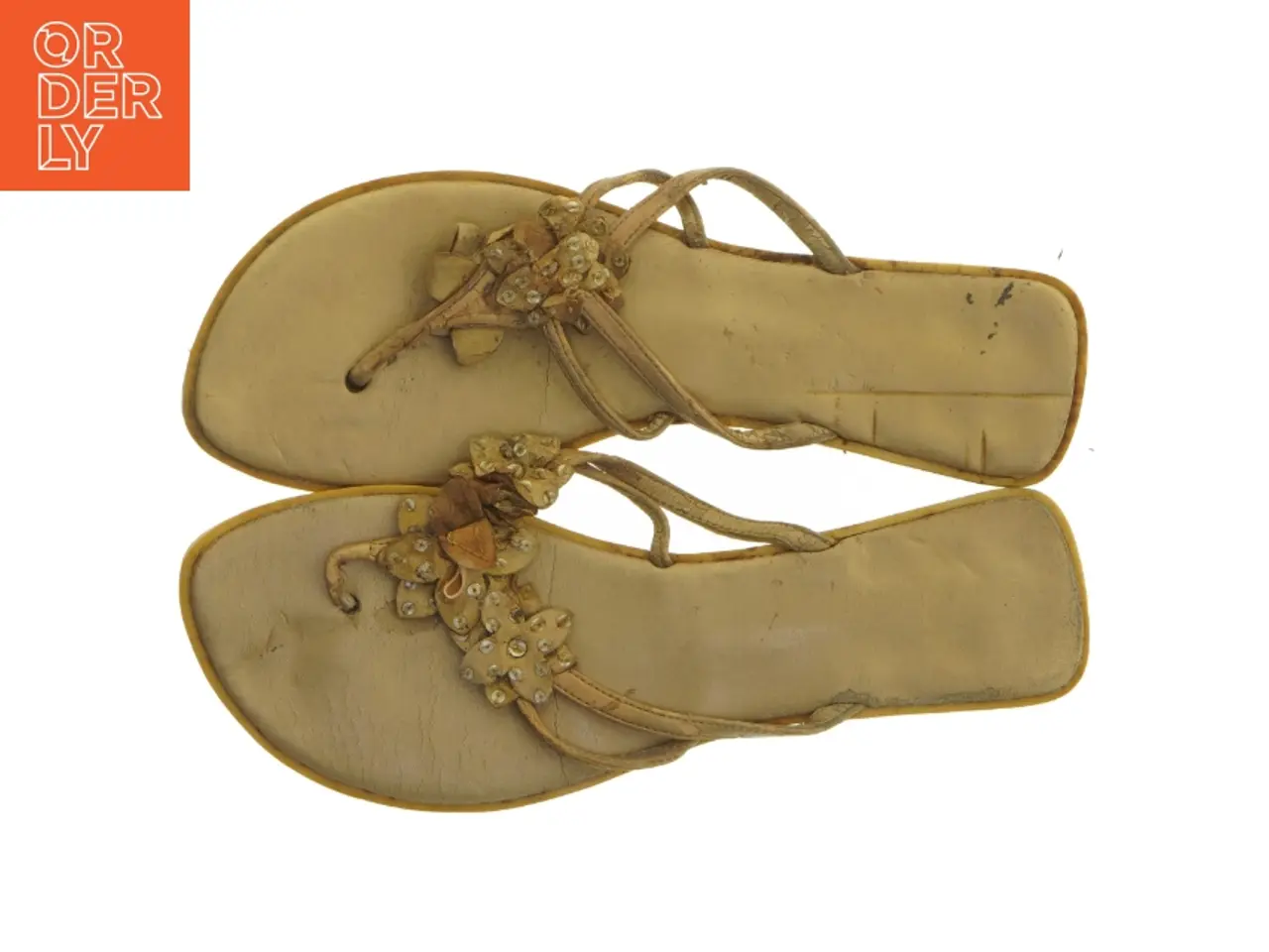 Billede 4 - Brune sandaler med blomsterpynt (str. Længde, 27 cm)