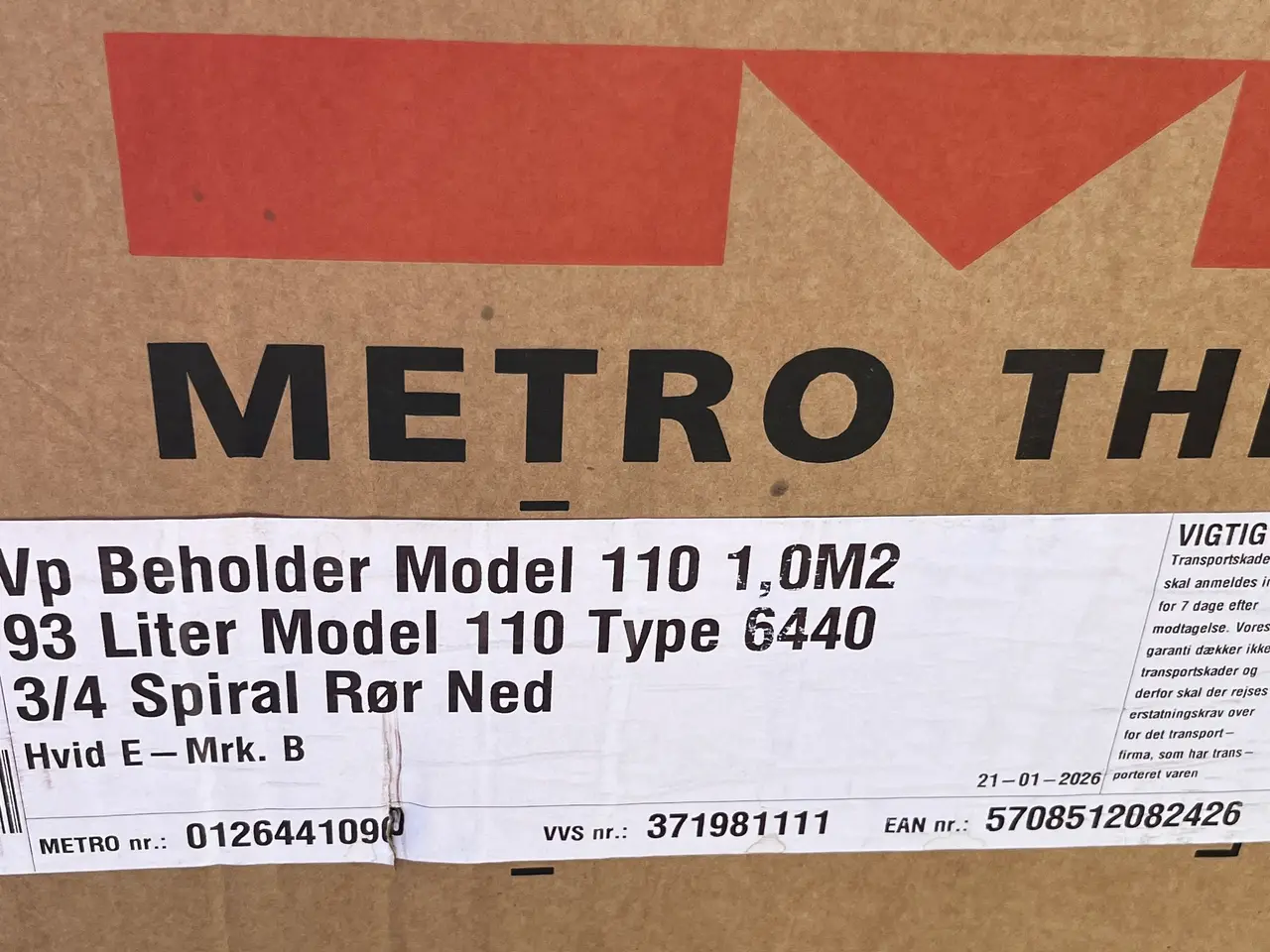 Billede 1 - 110 liter metro beholder