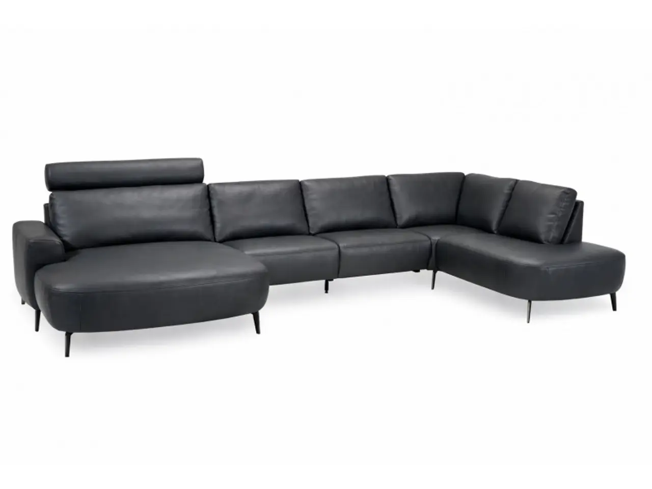 Billede 2 - Hjort Knudsen Lolland læder U-sofa Venstrevendt