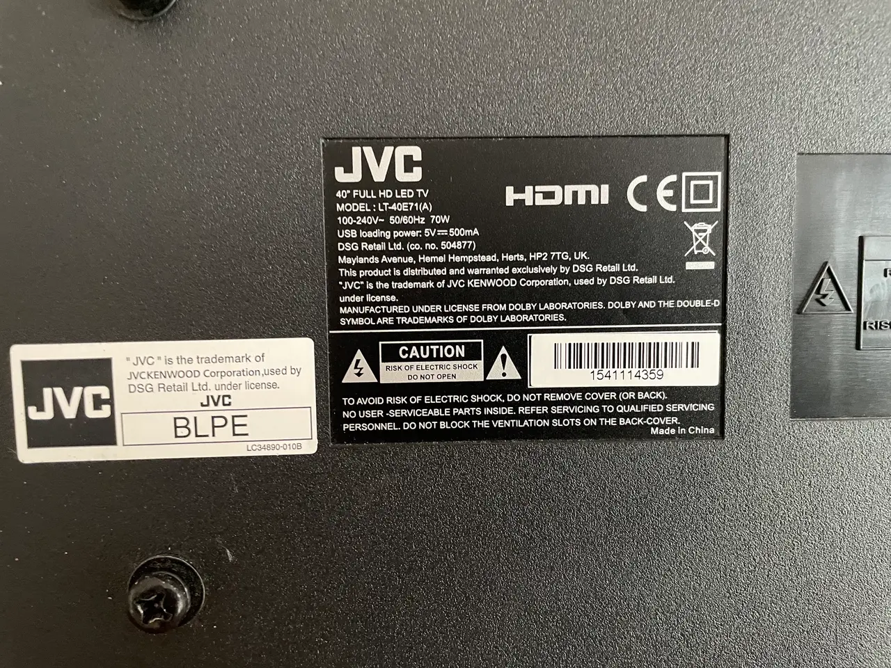 Billede 6 - Flot 40" JVC TV med vægophæng til salg