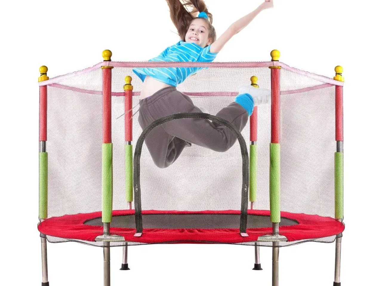 Billede 2 - Havetrampolin til børn med net 140 cm - rød