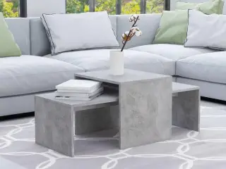 Sofabordssæt 100x48x40 cm konstrueret træ betongrå