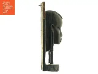 Træskulptur af menneskeansigt (str. 24. x 6 cm)