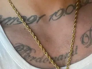5mm 14kt goldfilled rope chain med unikt kors