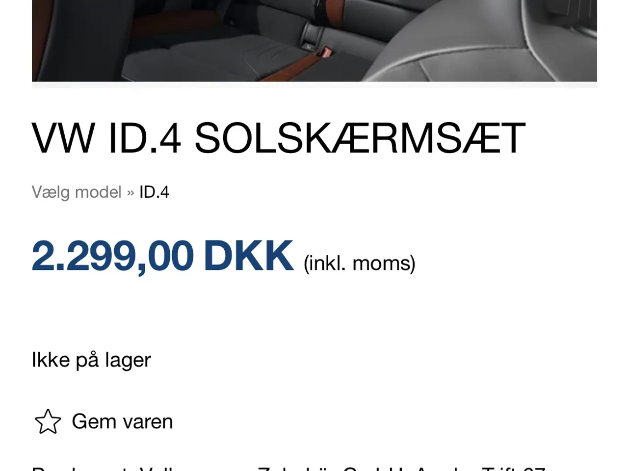 Billede 1 - Originale solgardiner til ID4 sælges