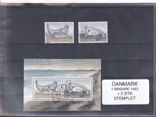 Danmark - Miniark 1453 + enkeltmærker - Stemplet