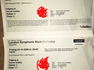2 billetter til London Symphonic Rock Orchestra.