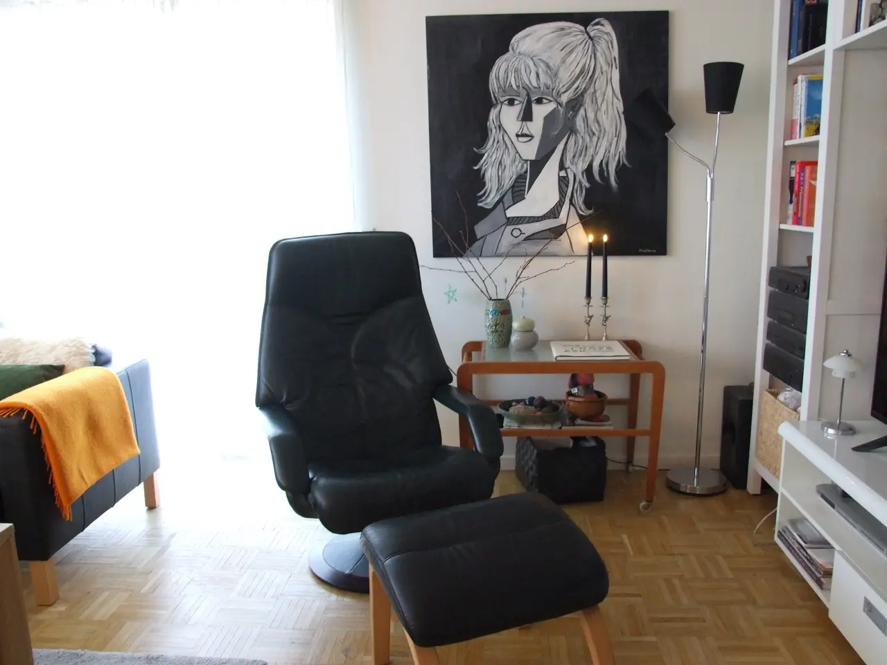 Billede 1 - Tysk designer mørkegrøn læderstol