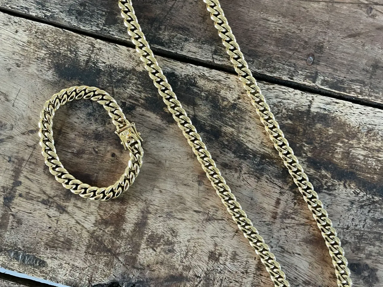Billede 1 - 10mm 14kt goldfilled pansersæt med kasselås 