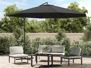 Hængeparasol 350 cm aluminiumstang antracitgrå