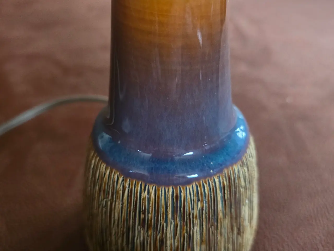 Billede 5 - Smuk vintage Søholm bordlampe – Manilla / Græs ser
