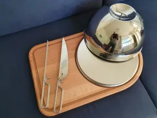 MENU skærebrædt m/ kniv og stegegaffel
