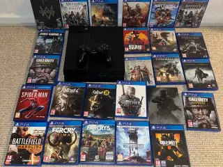 PS4 + 25 Spil + controller