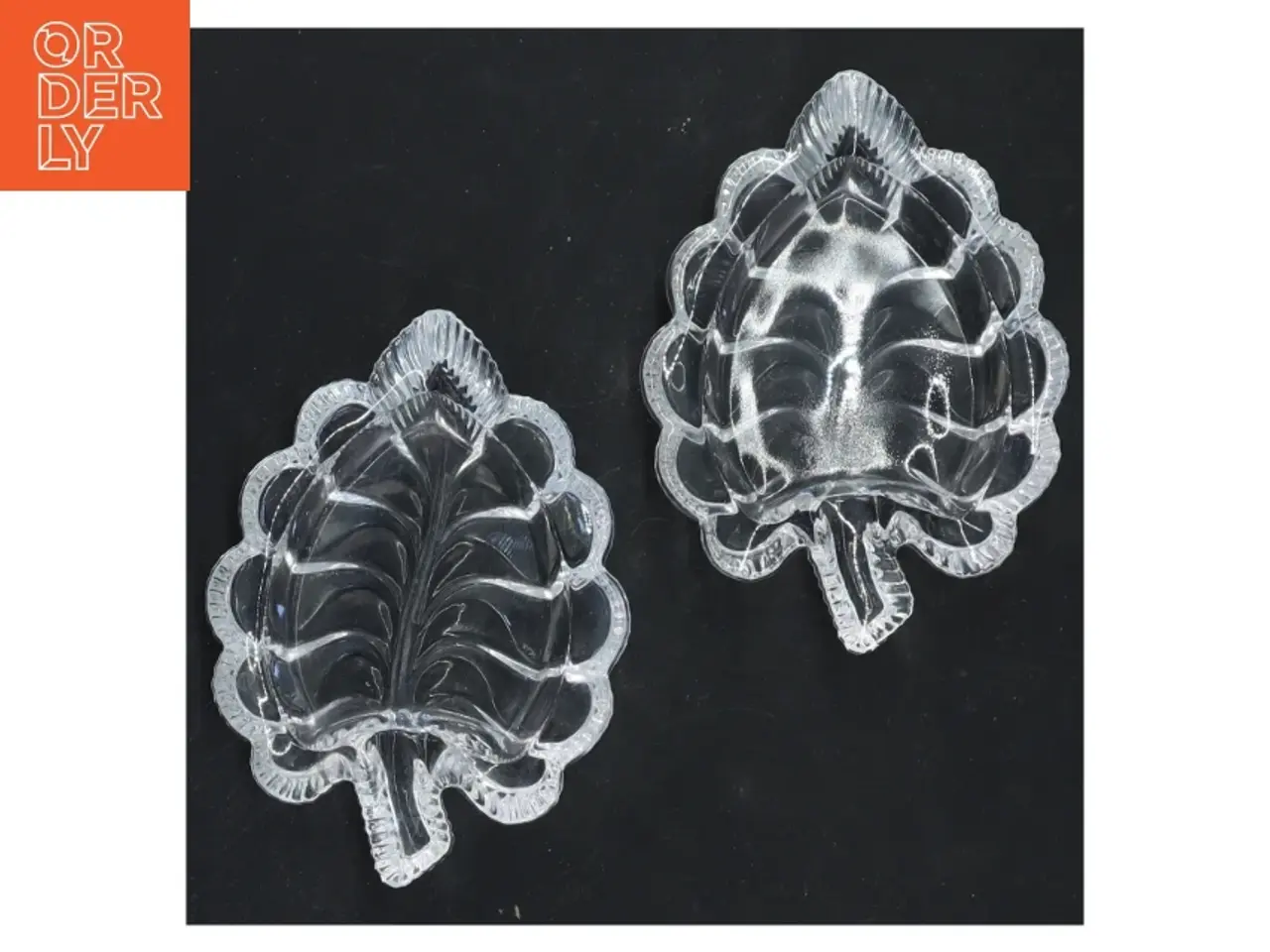 Billede 3 - Klar bladformede glasfade (str. 11x8x2 cm)