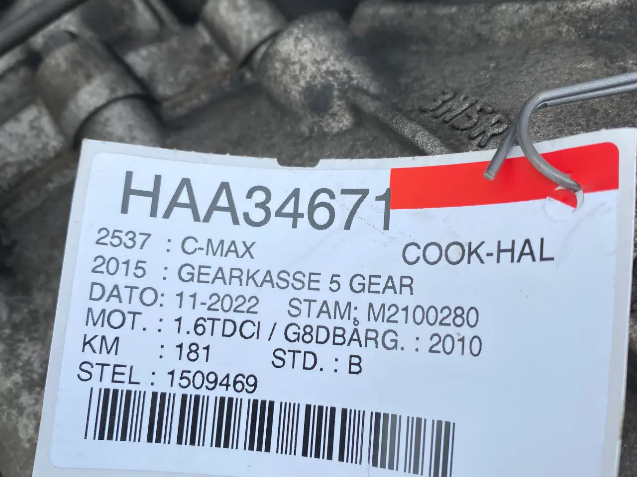 Billede 1 - Gearkasse ford c max 1.6 d 2009