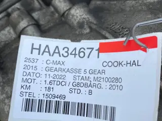 Gearkasse ford c max 1.6 d 2009