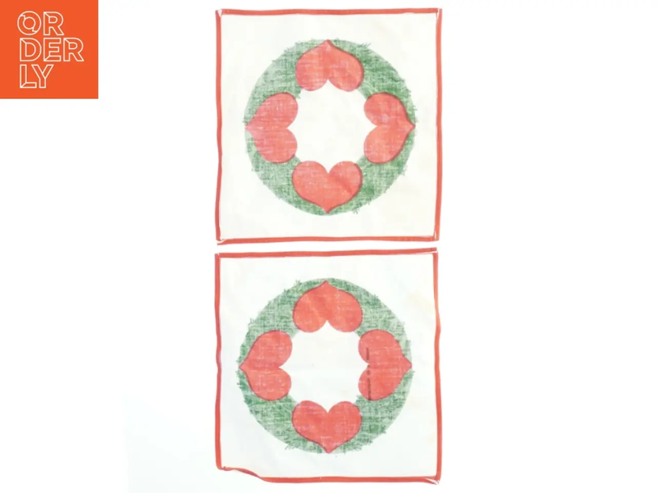 Billede 1 - Juleduge med hjerte design (str. 27x26 cm)