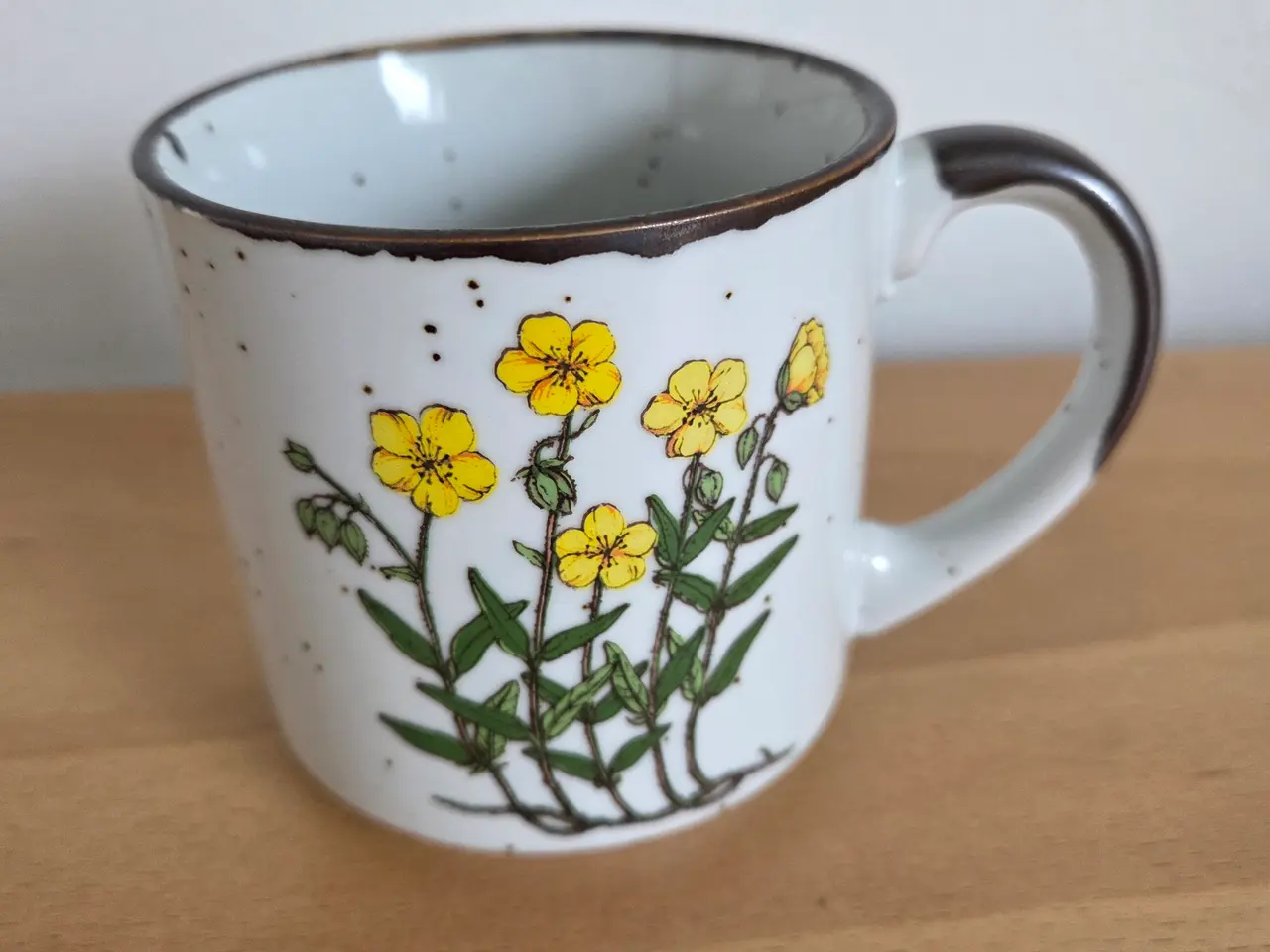 Billede 1 - vintage Japansk keramik krus med gule blomster