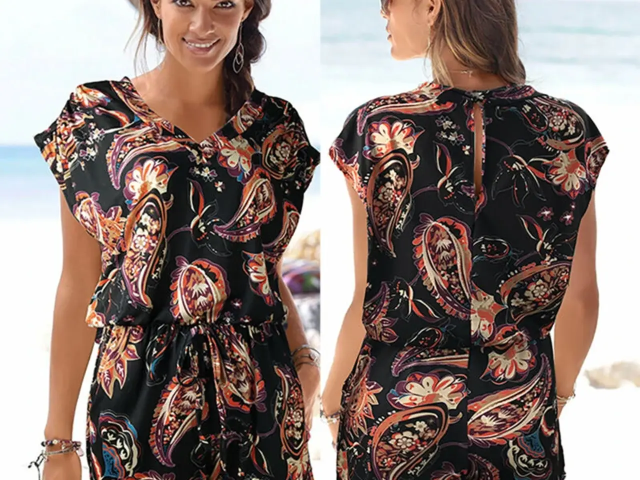 Billede 1 - Dragt-Playsuit m. smukt print /Størrelse:Medium