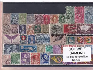 Schweiz Samling - 45 stk. stemplet/ustemplet
