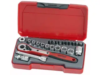 Topnøglesæt Teng Tools med T1424 ¼\" □-fatning