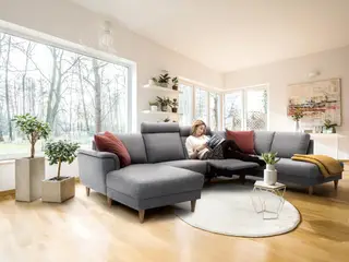 Hjort Knudsen Ballerup hjørnesofa m. chaiselong venstre - lysegrå stof