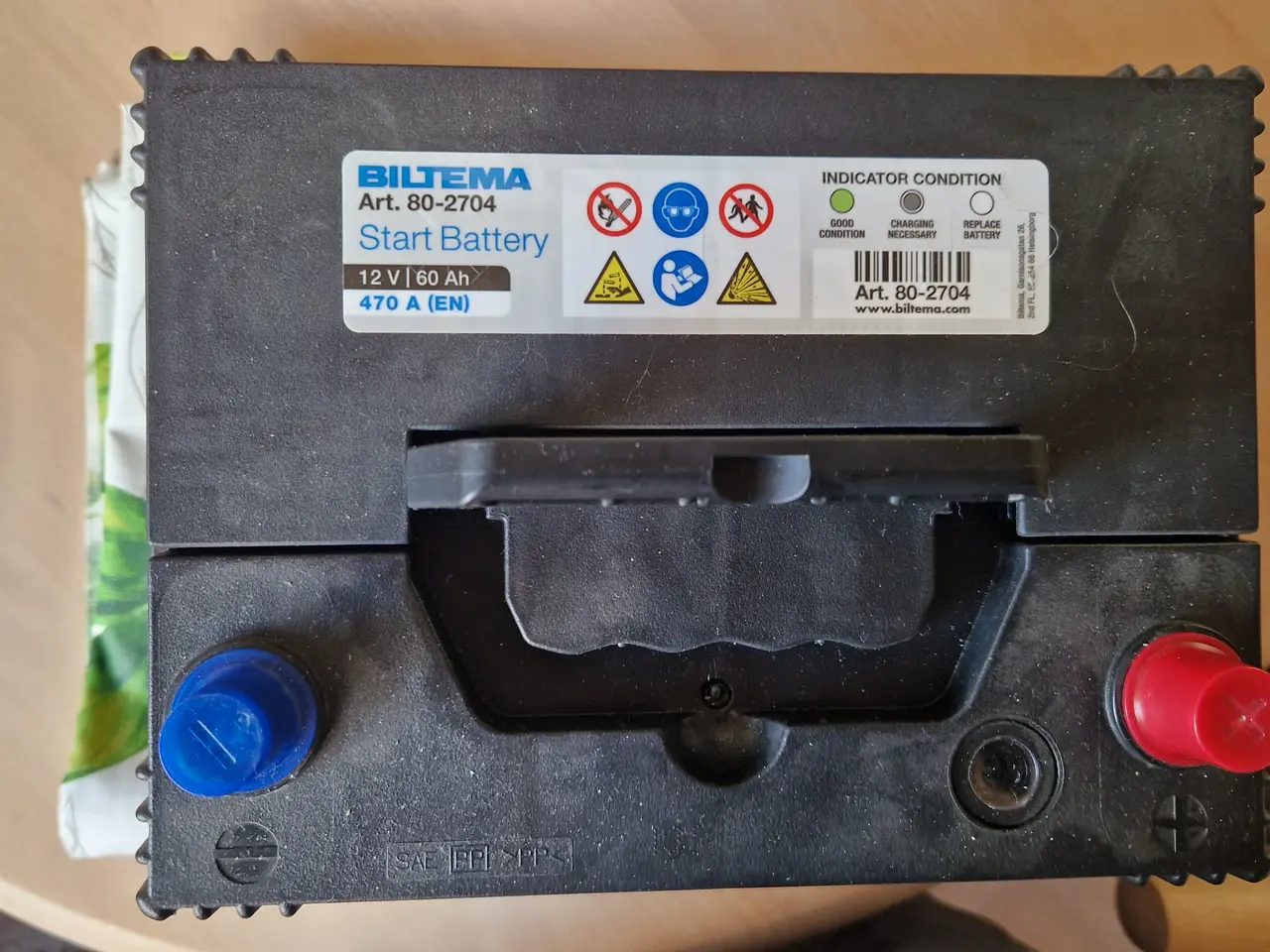 Billede 2 - Bilbatteri 12 V/60ah og intelligent lader