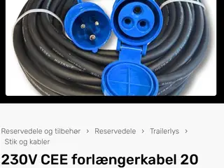 230 V CEE forlænger kabel 25 mtr