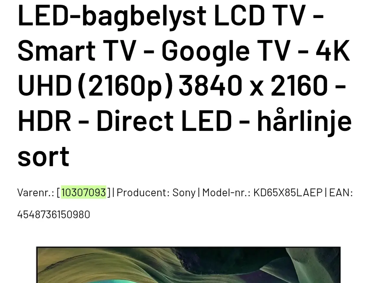 Billede 1 - Sony smart tv