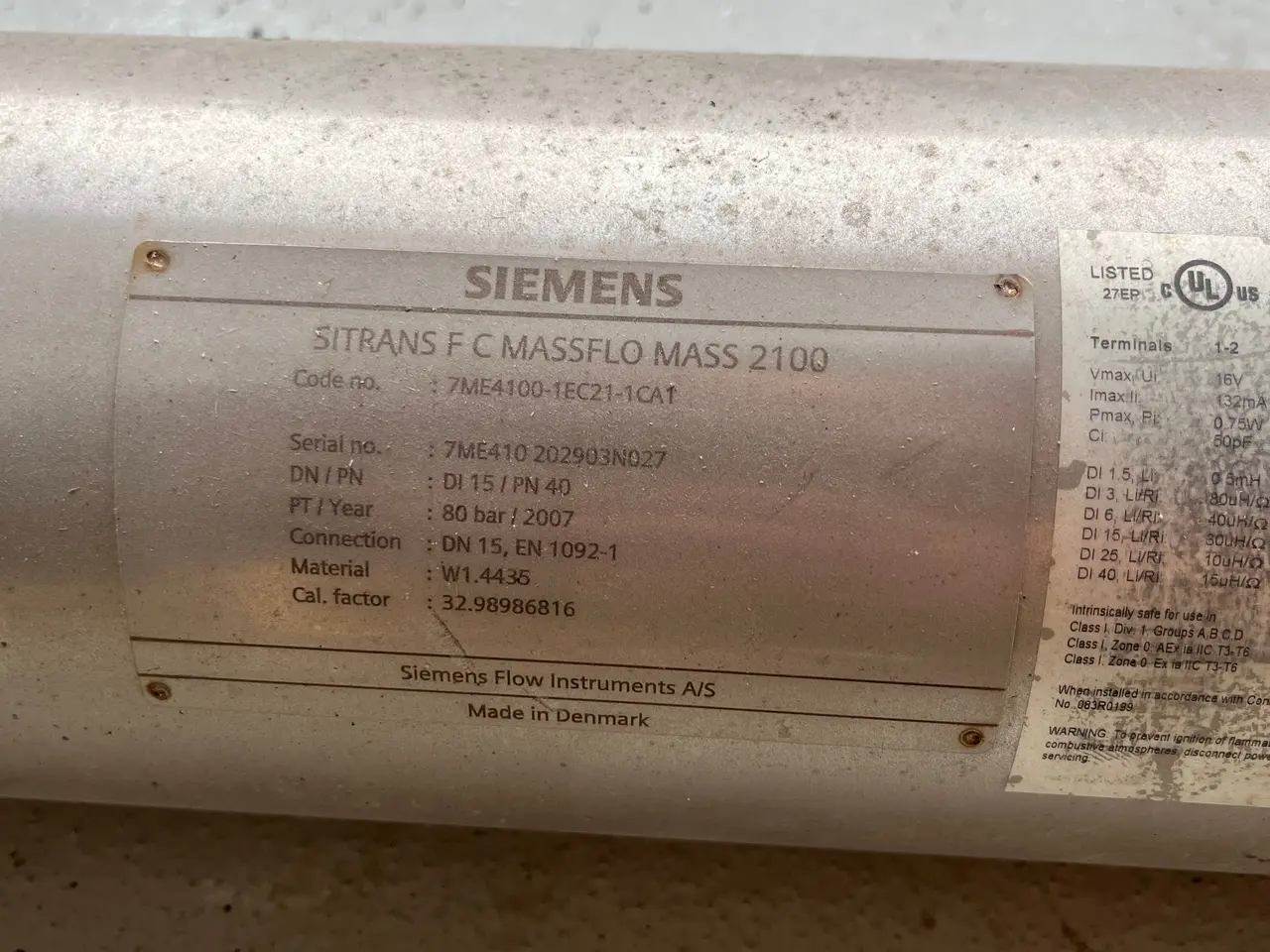 Billede 3 - Siemens SITRANS F C MASSFLO MASS 2100 DN15 PN40