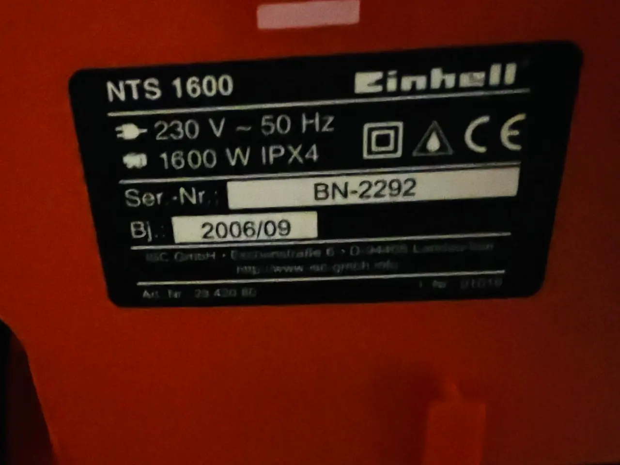 Billede 2 - Våd-/tørsuger EINHELL NTS 1600