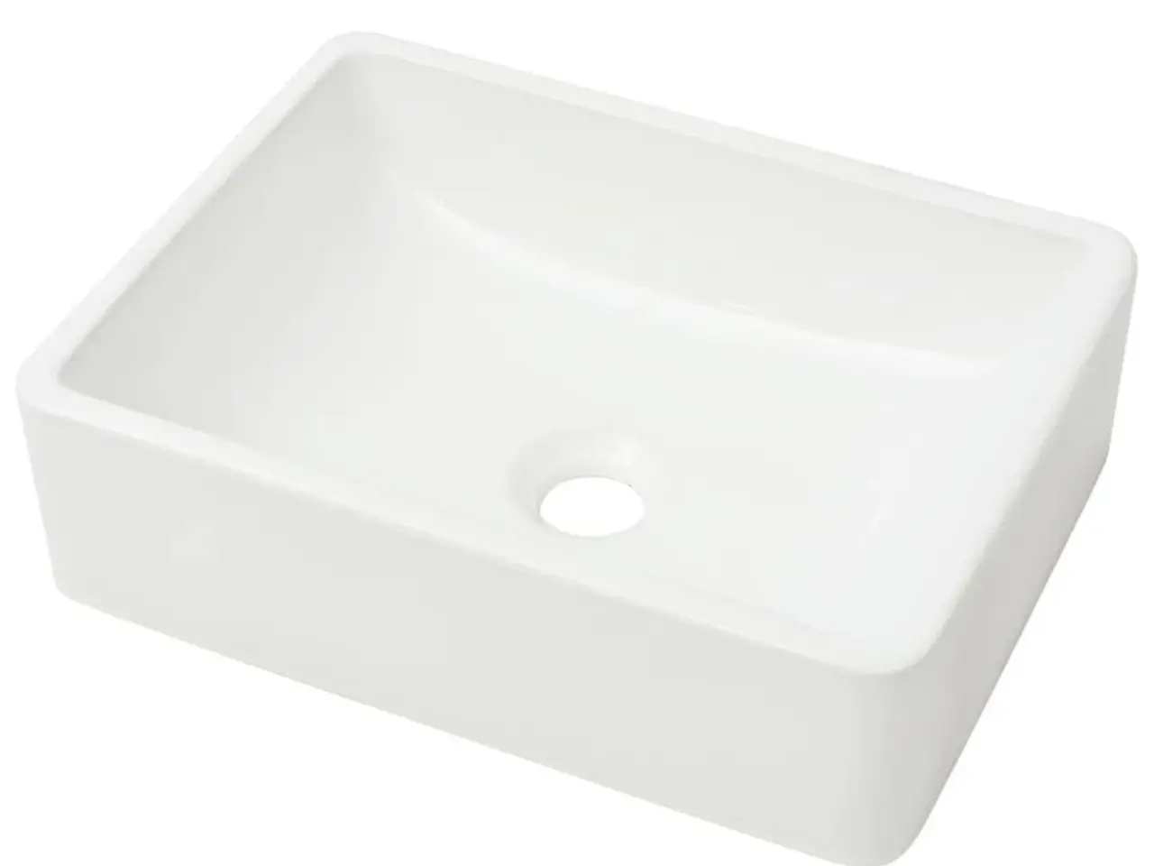 Billede 2 - Rektangulær håndvask i keramik 41 × 30 × 12 cm - hvid