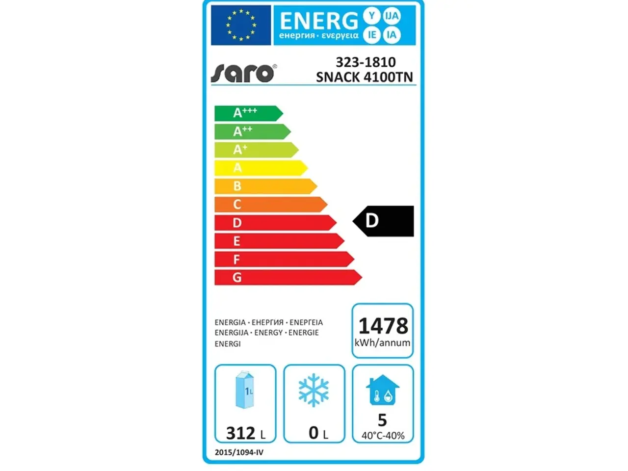 Billede 2 - Refrigerated kølebord med 4 døre – SNACK 4100 TN