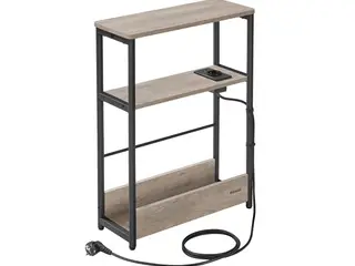 Smalt sidebord med stikkontakt - Heather Greige/Ink Black