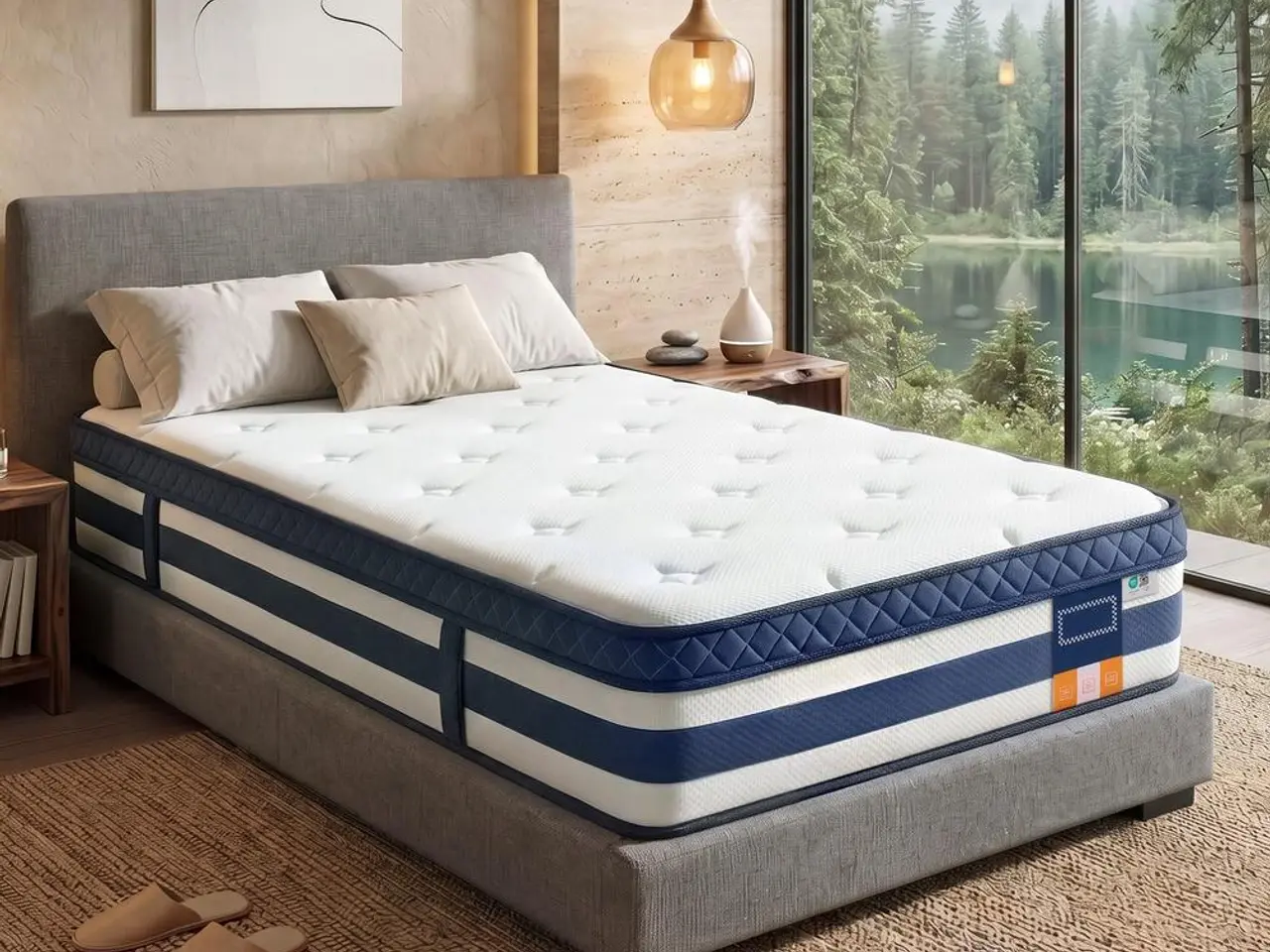 Billede 3 - Hybridmadras 90 x 200 x 25 cm med gel memory foam og pocketfjedre H3 - blå