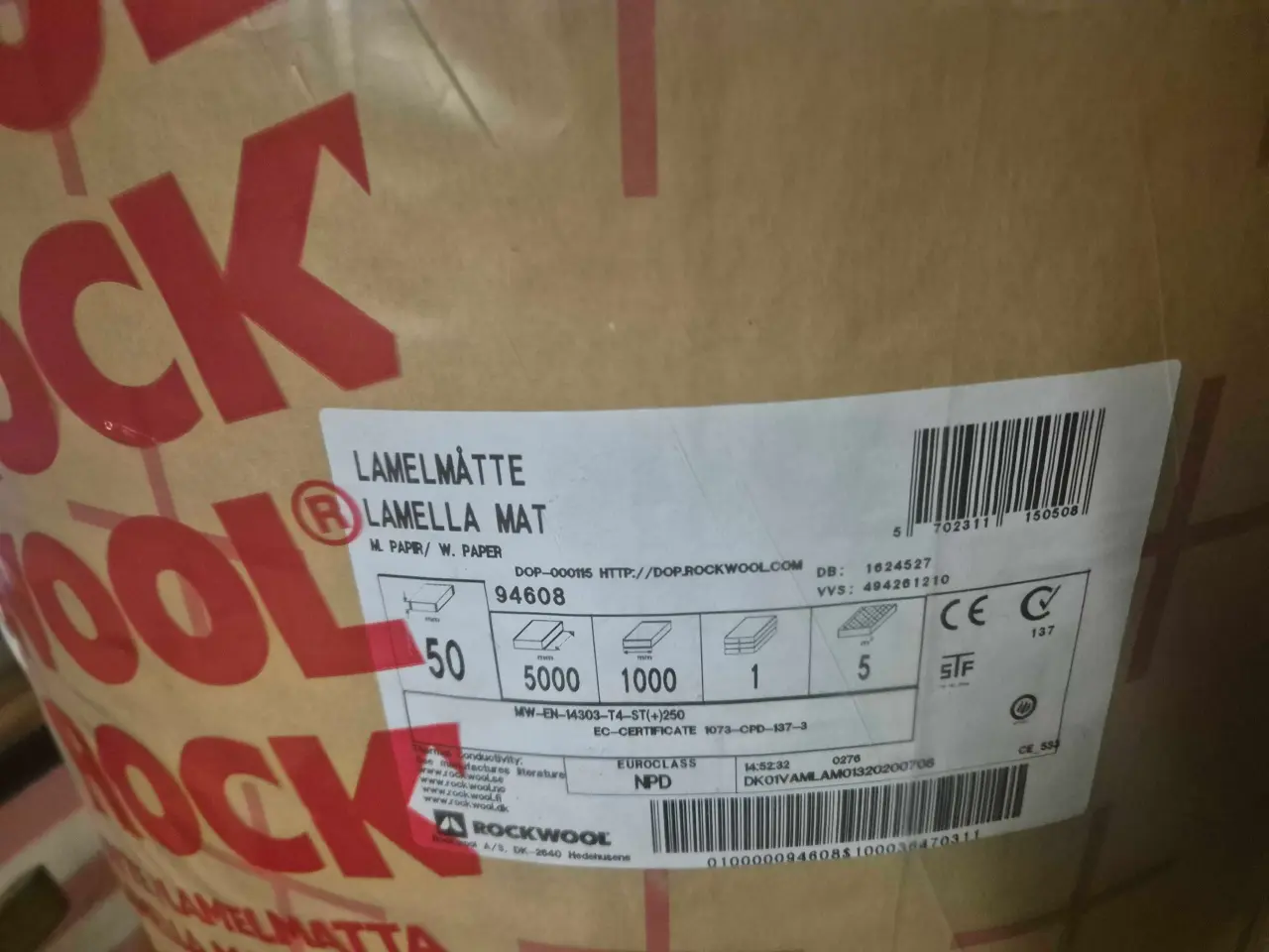 Billede 2 -  lamelmåtte rockwool