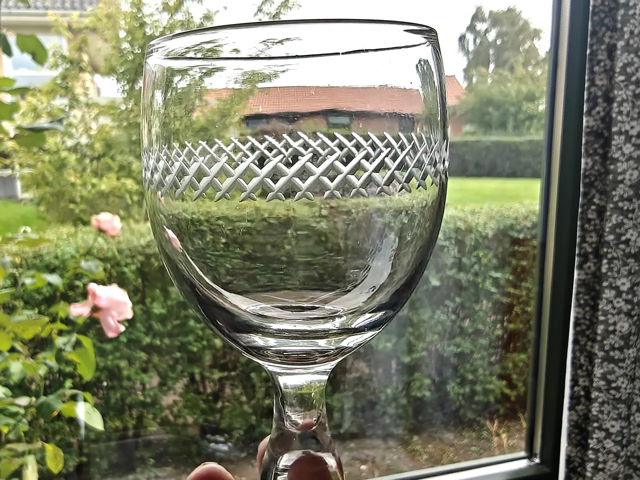 Billede 3 - Ballonglas med krydsslibning fra Kastrup/Holmegaar