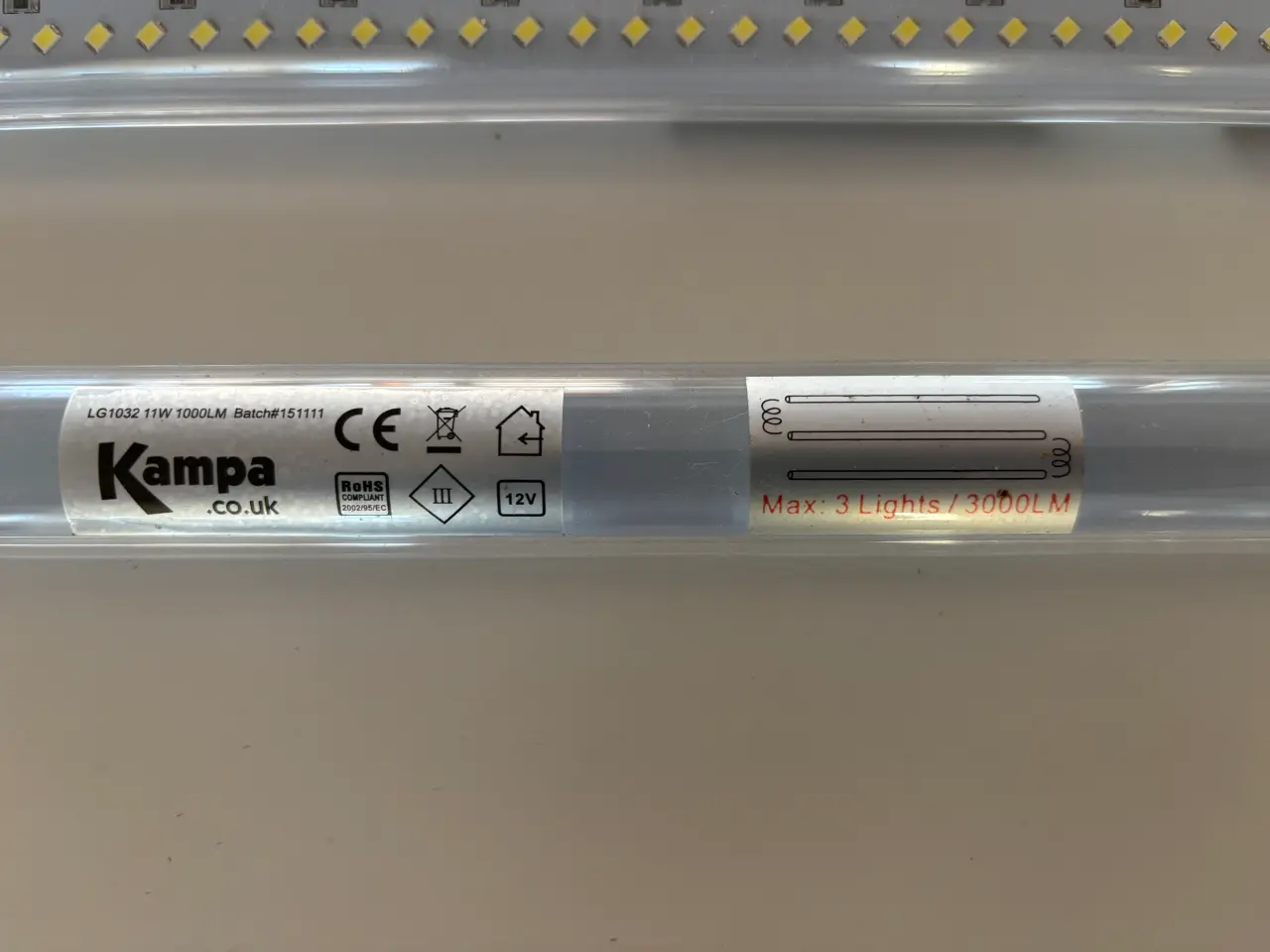 Billede 2 - Kampa 120cm LED rør.