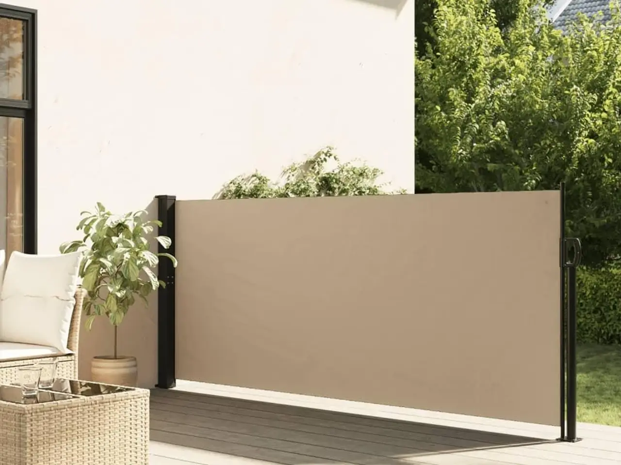 Billede 1 - Sammenrullelig sidemarkise 120 × 500 cm - beige