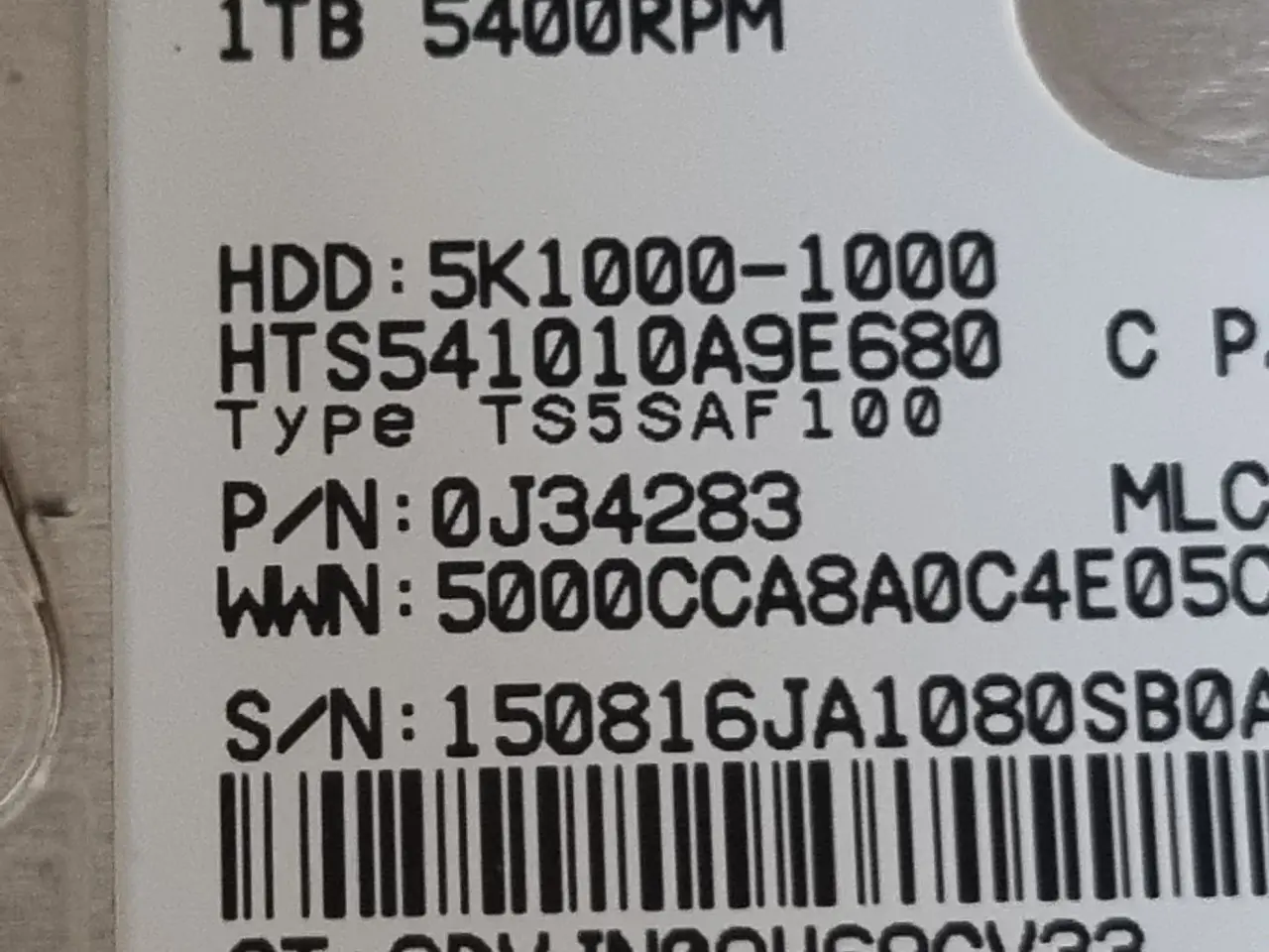 Billede 4 - HGST 1000GB 2.5" harddisk!