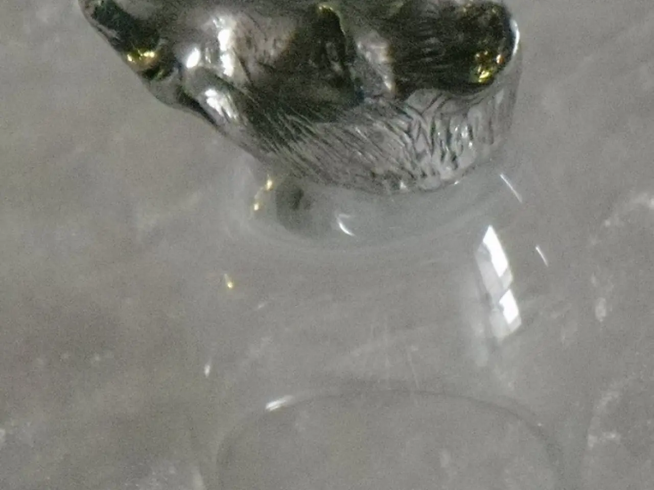 Billede 1 - Jagtglas med vildsvinehoved i tin