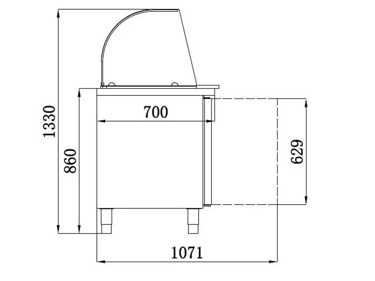 Billede 2 - Saladette med 3 døre – B1795 x D700 x H1365 mm